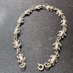 Silver Frog Charm Bracelet